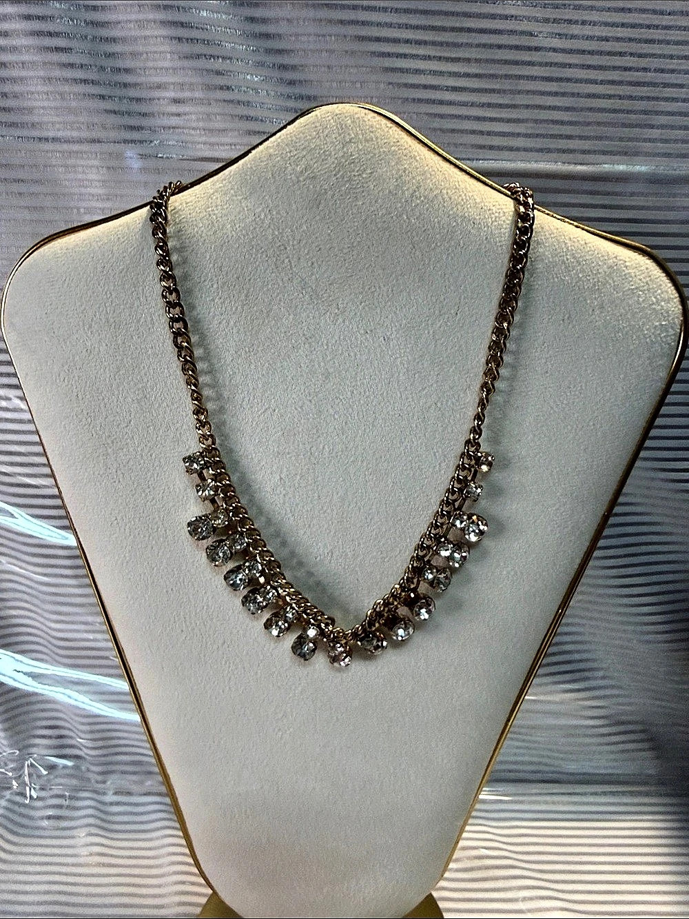 Crystal Statement Necklace in Gold